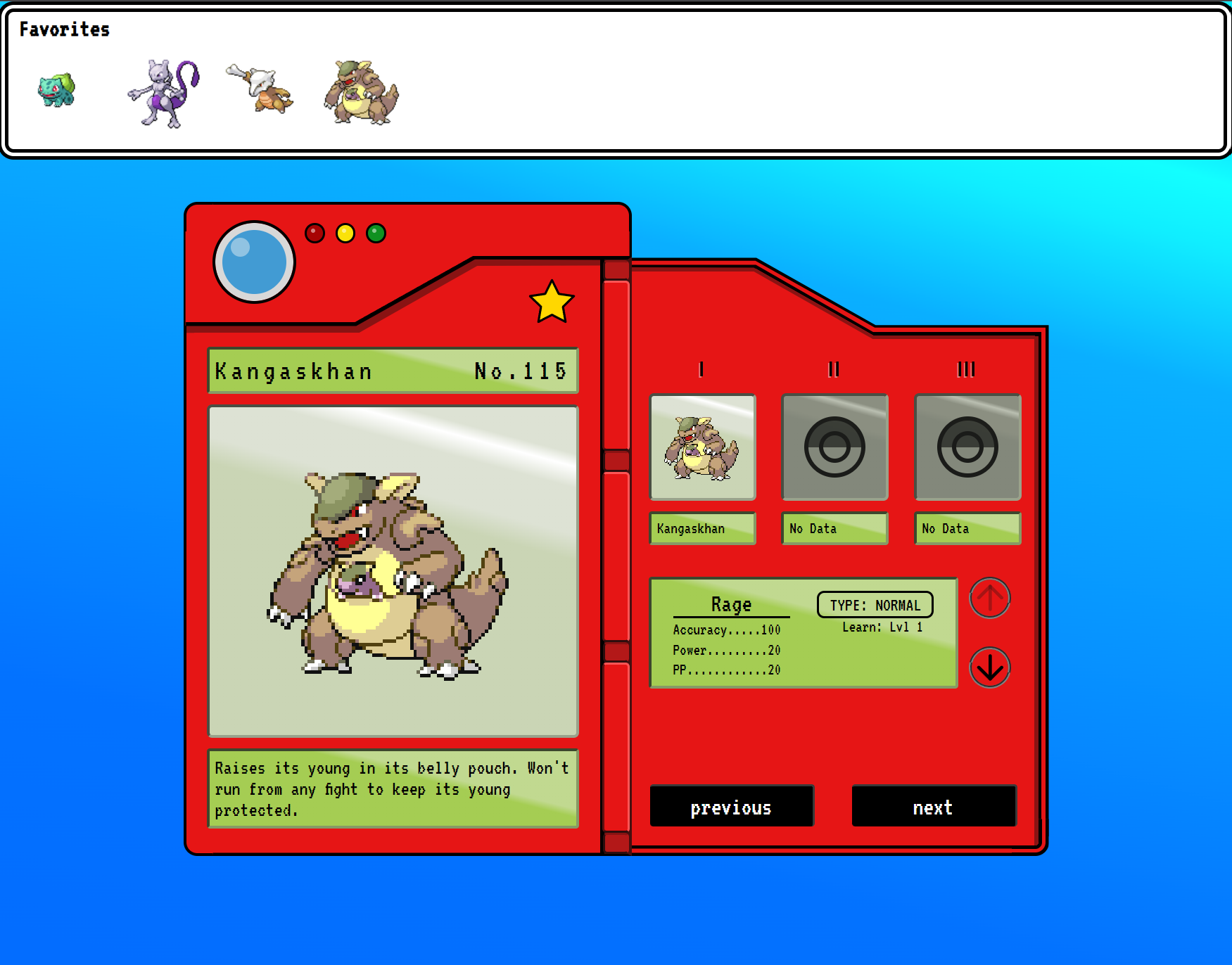 a screenshot of the pokedex we will build throughout this guide